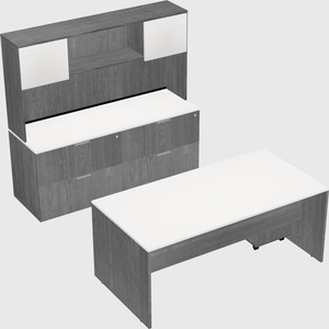 Parallel desk with credenza