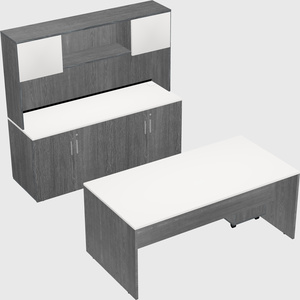 Parallel desk with credenza