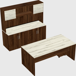 Parallel desk with credenza