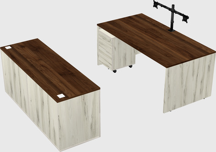 Parallel desk with credenza