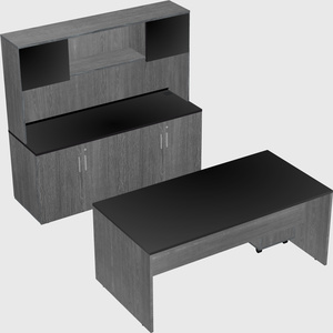 Parallel desk with credenza