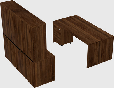 Parallel desk with credenza