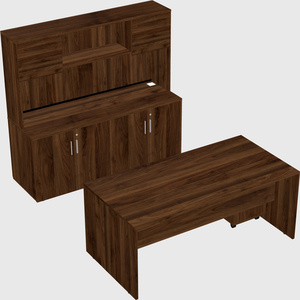 Parallel desk with credenza