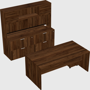 Parallel desk with credenza
