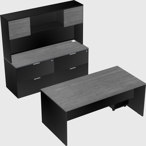 Parallel desk with credenza