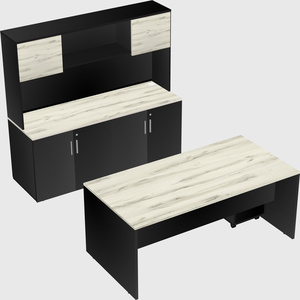 Parallel desk with credenza