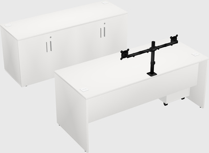 Parallel desk with credenza