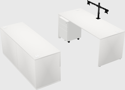 Parallel desk with credenza