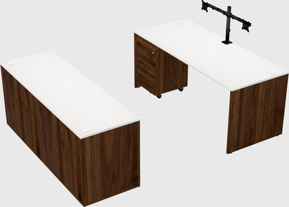 Parallel desk with credenza