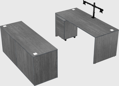 Parallel desk with credenza
