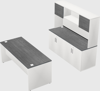 Parallel desk with credenza