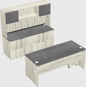 Parallel desk with credenza