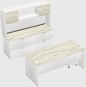 Parallel desk with credenza
