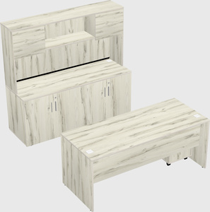 Parallel desk with credenza