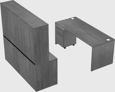 Parallel desk with credenza