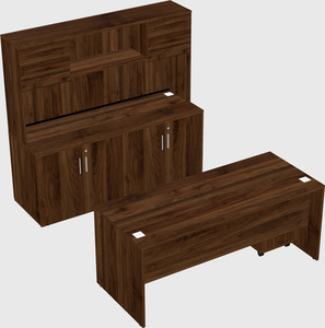Parallel desk with credenza