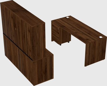Parallel desk with credenza
