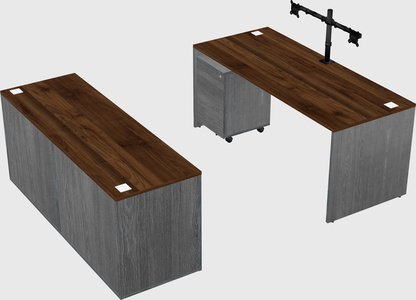 Parallel desk with credenza