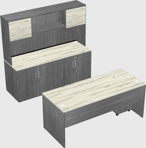 Parallel desk with credenza