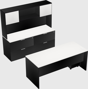 Parallel desk with credenza