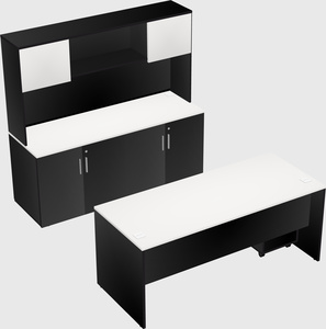 Parallel desk with credenza