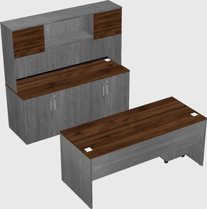 Parallel desk with credenza