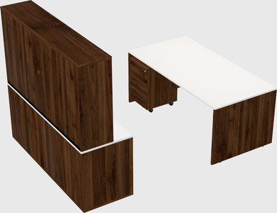 Parallel desk with credenza