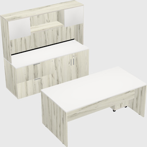 Parallel desk with credenza