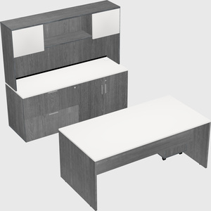 Parallel desk with credenza