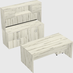 Parallel desk with credenza
