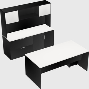 Parallel desk with credenza
