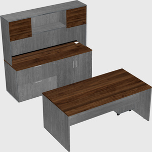 Parallel desk with credenza