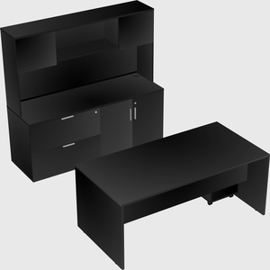 Parallel desk with credenza