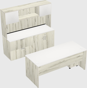 Parallel desk with credenza