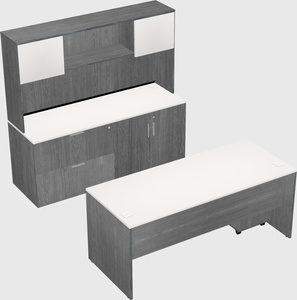 Parallel desk with credenza