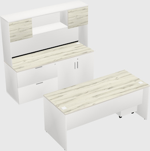 Parallel desk with credenza