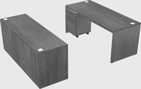 Parallel desk with credenza