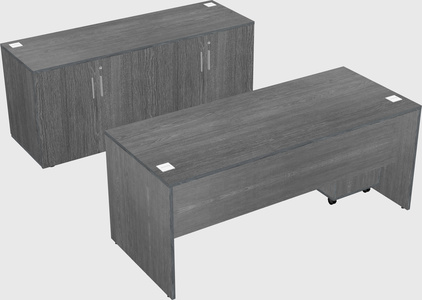 Parallel desk with credenza