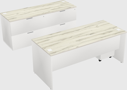 Parallel desk with credenza