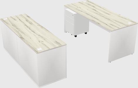Parallel desk with credenza