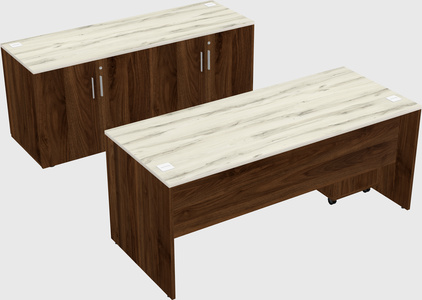 Parallel desk with credenza