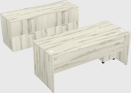 Parallel desk with credenza