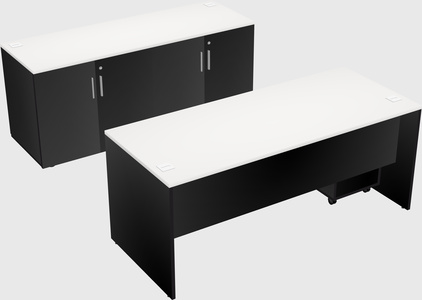 Parallel desk with credenza