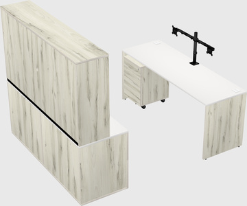 Parallel desk with credenza