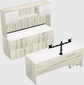 Parallel desk with credenza