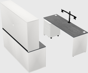 Parallel desk with credenza