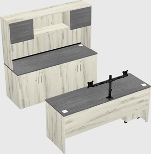 Parallel desk with credenza