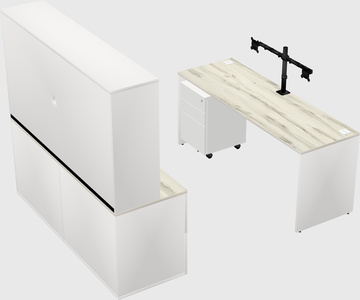 Parallel desk with credenza