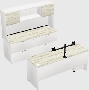 Parallel desk with credenza