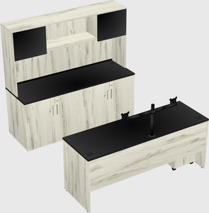 Parallel desk with credenza